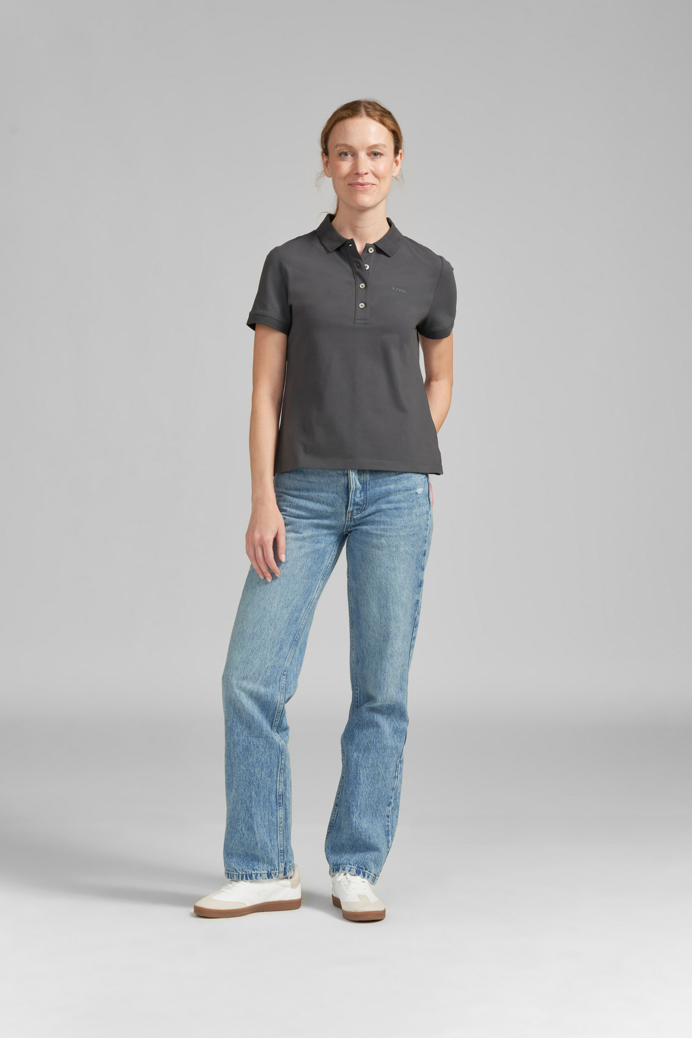 Koszulka Polo damska BASIC GREY
